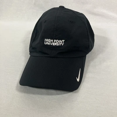 Gorra de golf High Point University Nike negra Swoosh Bill y espalda ajustable nueva Foto 1 de 4