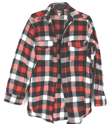 VTG 1940s 50s Woolrich Buffalo Plaid Mackinaw Shirt Jacket Red Black Sz S - Image 1 of 4