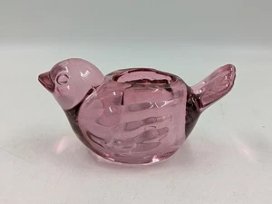 Vintage Indiana Glas Rose Rosa Vogel Votivkerzenhalter 12762 - Bild 1 von 6