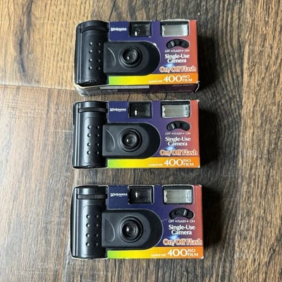Лот из 3 новых запечатанных одноразовых камер Walgreens 400 ISO 35 мм пленочная вспышка винтаж - Изображение 1 из 3