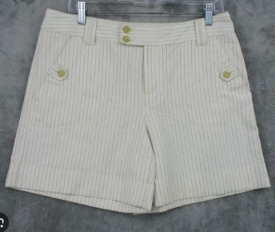 Pantalones Cortos Banana Republic Blanco Rayas Martin Fit Talla 4 Foto 1 de 4