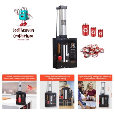 Trituradora neumática de latas de 12 oz/16 oz, trituradora de latas de aire de cerveza de soda trituradora con automática... Foto 1 de 4