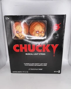Chucky “Child’s Play Theme” Halloween Musical String Light Set Of 8 NEW - Picture 1 of 6