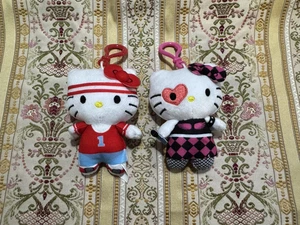 Hello Kitty Plush Danglers Adventure Series Clip-on Keychain LOT of 2 - Picture 1 of 4