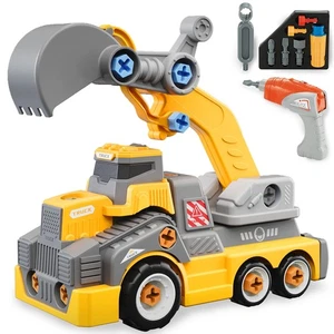 11 Zoll großer zerlegbarer Konstruktionsspielzeug Bagger LKW für Jungen Mädchen Ki... - Bild 1 von 8