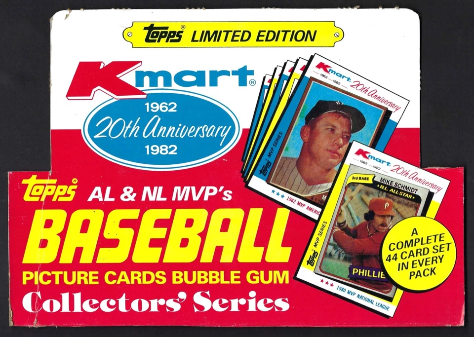 1982 Topps Kmart Counter Display Box Top with Mickey Mantle & Mike Schmidt (A) - Image 1 of 1