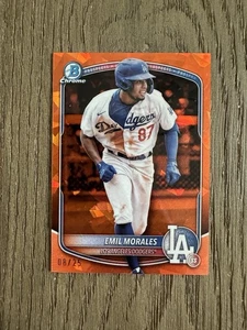 2025 Bowman - Chrome Prospects Emil Morales Orange Geometric Refractor 08/25 SP - Bild 1 von 2