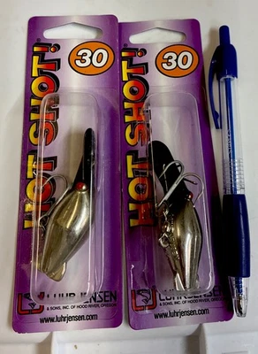 Lot Of 2 Luhr Jensen Hot Shot 30, Charcoal, Trolling- Casting Lure - Image 1 of 4