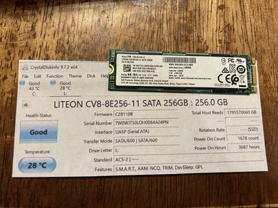 LITE-ON TECHNOLOGY | CV8-8E256-11 M.2 2280 SSD | Dell P/N: 0WJT50 - Image 1 of 2