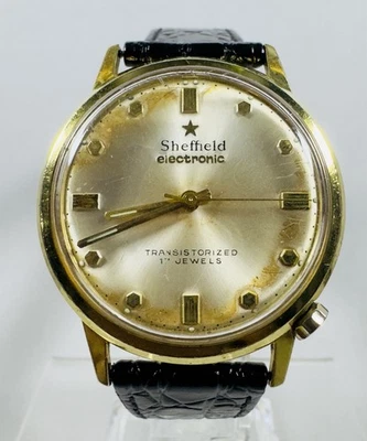 Reloj Hombre Electrónico Sheffield Vintage 17 Joyas Transistorizado Piezas Reparación Foto 1 de 4
