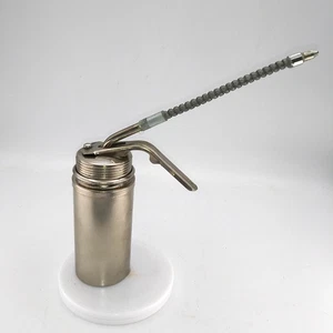 Vintage Metall Abzug Ölkanne mit flexiblem Auslauf - funktionierende Pumpe - Bild 1 von 13