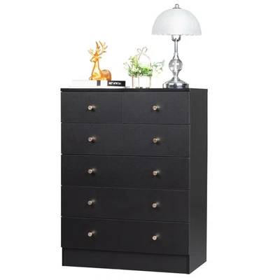 6 Drawer Dresser for Bedroom,Tall Dresser Chest of  Drawers Anti-Tipping Device - Image 1 of 4