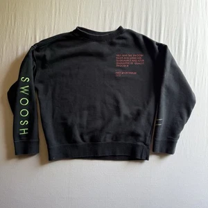 NIKE x Streetwear Pullover Youth Small Black Fleece Double Swoosh Standard Fit - Picture 1 of 6