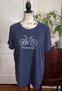 Life is Good Women’s Blue Cotton Crusher Tee Spokes Women Size XL- C574 - Picture 1 of 12