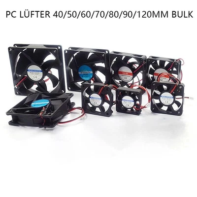40/50/60/70/80/90/120mm Bulk PC Computer Gehäuse Lüfter DC 5V/12V/24V  PC Lüfter - Bild 1 von 4