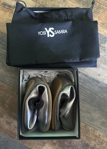 Yosi Samra Leather wrap ballet shoes in Pewter Metallic Leather NWT Size 9 - Picture 1 of 5