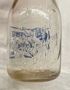 Vintage 1 Pint Loving's Guernsey Dairy Pueblo, Colorado Milchflasche - Bild 1 von 10