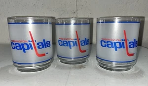 VTG Libby Washington Capitals NHL Mobil Oil 4” Highball Whiskey Glass Set of 3 - Picture 1 of 5