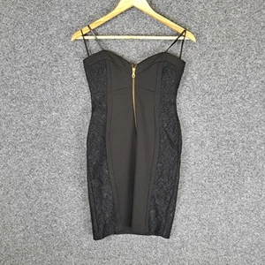 Forever New Womens Dress Size 10 Black Knit Lace Stretch - Picture 1 of 11