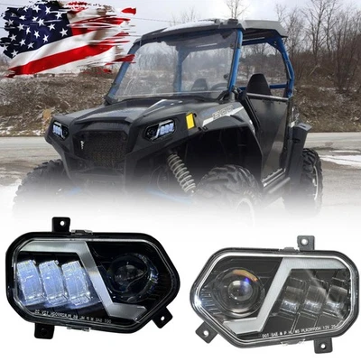 LED Headlights W/DRL for Polaris RZR 570 800 900/RZR 4 800 2011 2012 2013 2014 - Image 1 of 4