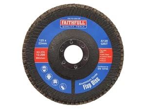 Faithfull Aluminium Oxide Flap Disc 125 x 22mm 120 Grit FAIFD125A120 - Bild 1 von 4