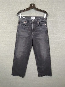 Agolde Damen Jeans 27 Schwarz Denim Wide Leg Crop Harper Mom Freizeit Streetwear - Bild 1 von 9