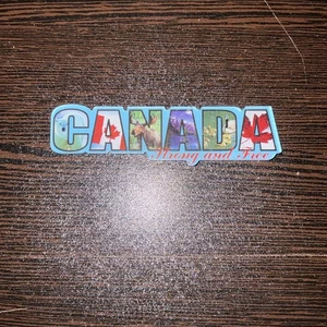 Imán de refrigerador de recuerdo Canadá “fuerte y gratis” - Usado - Imagen 1 de 3