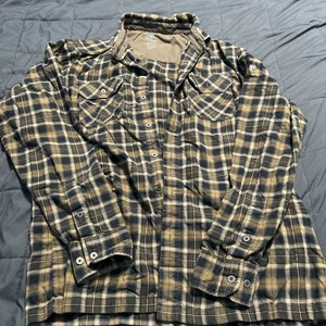 KUHL Hemd Herren braun weiß kariert langarm Flanell Knopfleiste Outdoor warm M » - Bild 1 von 7