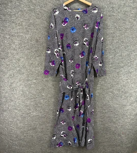 Argenti Vestito Donna M Medio Nero Floreale Maxi Lungo Cintura Manica 3/4 Casual - Foto 1 di 6