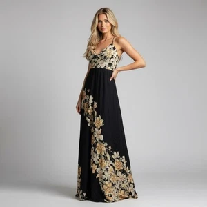 Farm Rio Maxikleid - Damen Kleid - Blumenmuster - Größe: Medium - Bild 1 von 12