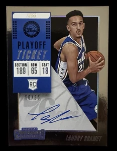 Boleto de playoffs 2018-19 Panini Contenders - Variation Landry Shamet #131 automático/65 - Imagen 1 de 2