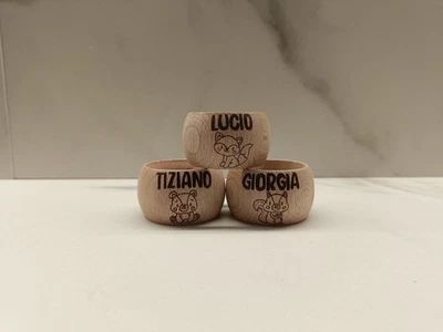 Portatovaglioli legno personalizzato porta tovaglioli idea regalo Natale family - Immagine 1 di 4