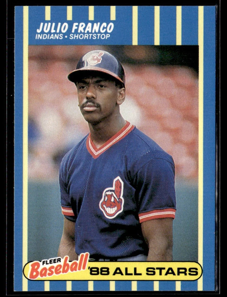 1988 Fleer Baseball All-Stars #11 Julio Franco Card 0102C - Image 1 of 2