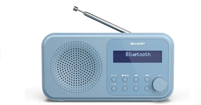 Sharp DRP420BL Tokyo Portable DAB Digital Radio With Bluetooth, Steel Blue - Image 1 of 4