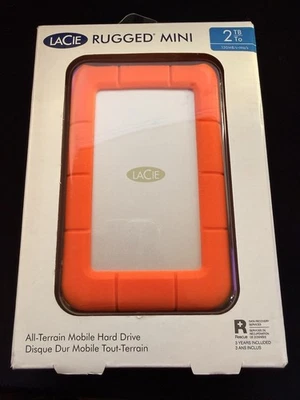 LaCie Rugged Mini 2TB External Hard Drive USB 3.0 Portable 130MB/s - Image 1 of 2