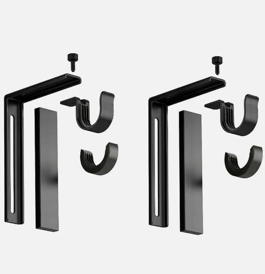 Nuevo IKEA BETYDLIG Soporte de Techo de Pared Negro Soporte de Varilla Ajustable (1 Par) Foto 1 de 4