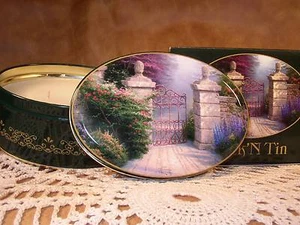 Thomas Kinkade Wick N Tin The Open Gate Dual Wick Vanilla Scent - Picture 1 of 1