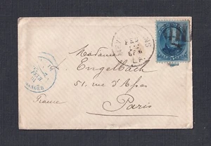 USA 1881 5c TAYLOR ON TRANSTLANTIC COVER NEW ORLEAND LOUISIANA TO PARIS FRANCE - Picture 1 of 2