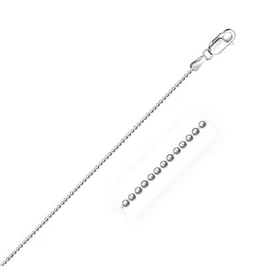 Cadena de cuentas de corte diamante de oro blanco de 14 K 1,2 mm de ancho 16""-20"" pulgadas de largo - Imagen 1 de 3