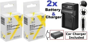2-Pcs Hi Capacity EN-EL15 Battery & Fast Charger For Nikon D750 D850 D610 D810 - Picture 1 of 5