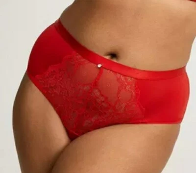 Torrid Sexy💄Labial Rojo Microfibra y Encaje Cheeky Panty Talla Grande 5X, 28 Foto 1 de 4