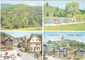 Ansichtskarte Lauscha Teilansicht Schwimmbad Kulturhaus Hüttenplatz Postkarte AK - Bild 1 von 1