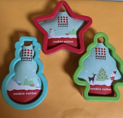 Muñeco de nieve, árbol de Navidad y estrella cortador de galletas lote creaciones dulces de buen cocinero (3 Foto 1 de 4