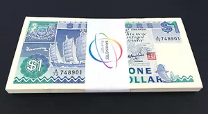 SINGAPORE 1 Dollar X 50 PCS 1987 P-18a SHIP SERIES Half Bundle UNC Uncirculated - Picture 1 of 3