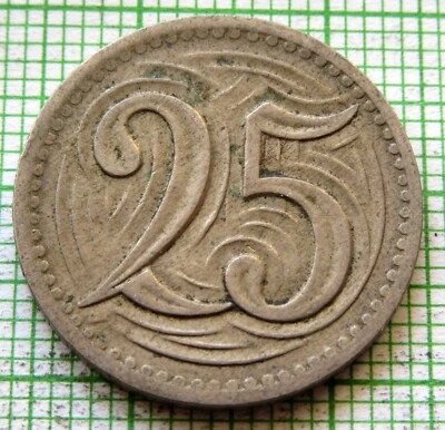 CZECHOSLOVAKIA 1933 25 HALERU Double-Tailed Czech Lion with Slovak Shield km# 16 - Image 1 of 4