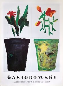 1973 French Exhibition Poster, Gasiorowski Pots de Fleurs 129-130, Gardener Gift