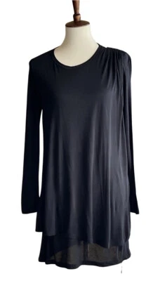 Vestido Diesel Para Mujer Negro Tejido D Ind Manga Larga Capas Alto Lo Talla Pequeña $178 Foto 1 de 4