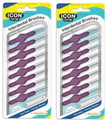Icon Optim 8's - 2 Packs of 8 Interdental Brushes Size 6 Purple