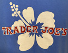 T-shirt Trader Joes XXL niebieski sklep spożywczy rynek pracowniczy kwiat hibiskusa
