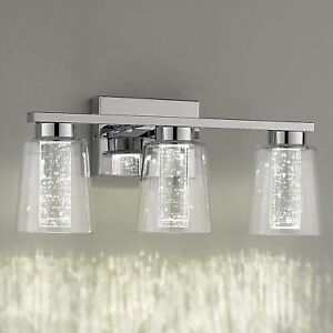 kudos Chrome Vanity Lights for Bathroom, 3-Light LED Bathroom Light Fixture -NEW